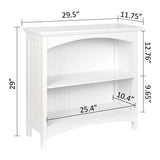 eHemco 2 Tier Bookcase with 2 Arched Supports, 29 Inches, Black eHemco