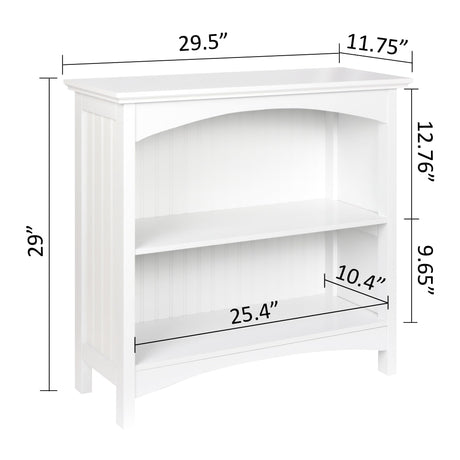eHemco 2 Tier Bookcase with 2 Arched Supports, 29 Inches, Black eHemco