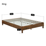 MUSEHOMEINC 12 Inch Rustic Solid Pine Wood King Bed Frame - No Boxspring Required MUSEHOMEINC