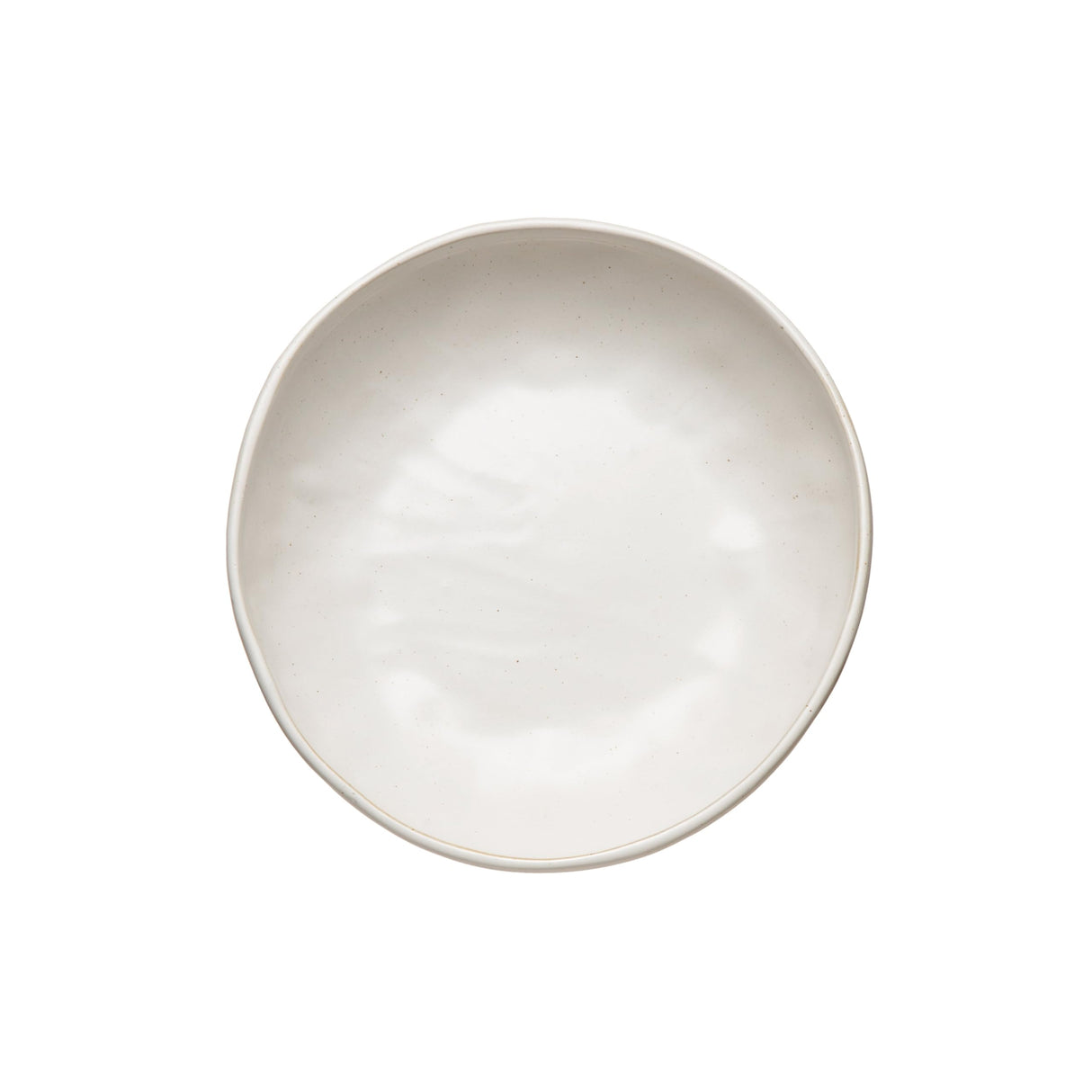 Creative Co-Op Stoneware Bowl w Reactive Glaze, White Creative Co-Op