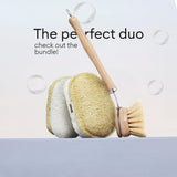 Vove | Bamboo Dish Brush | Long Lasting Brush with 3 Replacement Heads | Natural Bristle | Eco-Friendly | Wooden Dish Brush for Washing and Cleaning Pot Pan Dish Bowl | Vove