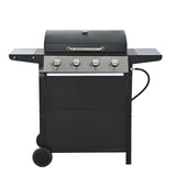 ARCLIS 4 Burner BBQ Gas Grill, Propane Grill with Side Shelves and Wheel Casters, 34,200 BTU Output Stainless Steel Outdoor Barbecue Cooking Grate for Kitchen and Patio Backyard ARCLIS
