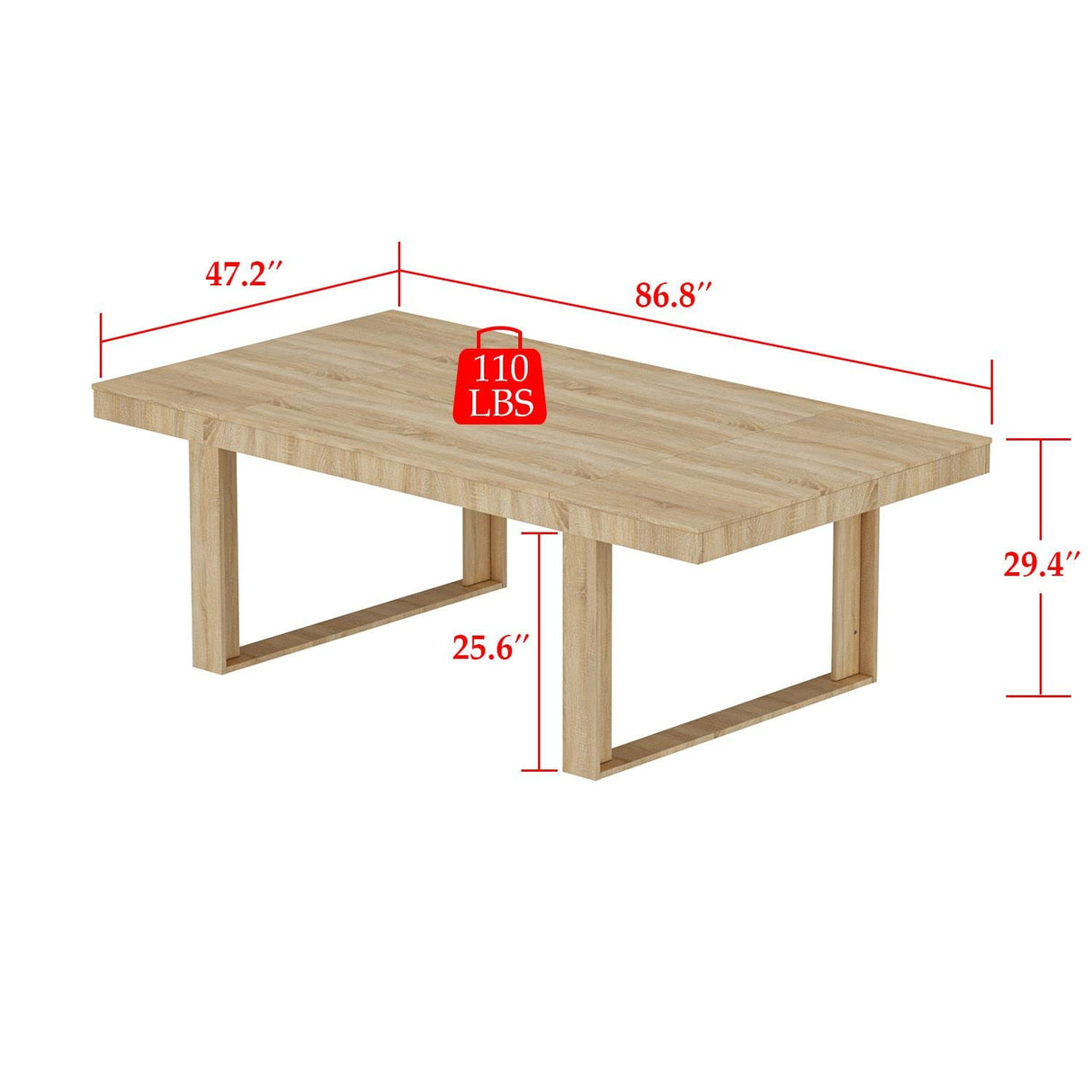 FAMAPY 7.2FT Conference Table Modern Meeting Table Rectangular Seminar Table for Office Meeting Conference Room Oak (86.8”W x 47.2”D x 29.4”H) FAMAPY