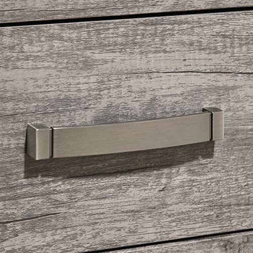 Roundhill Furniture Floren Contemporary Weathered Gray Wood Bedroom Set, Queen Panel Bed, Dresser, Mirror, Two Nightstands, Chest Roundhill Furniture