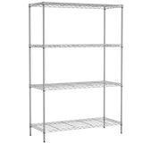 PayLessHere 4 Tier Shelving Unit 13.4" D×35" W×53.7" H Metal Shelving Standing Storage Shelf with 4 Steel Frame Adjustable Layer Racks Metal Commercial Shelf for Kitchen, Garage (Chrome) PayLessHere