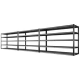 REIBII 78" H Storage Shelves, Garage Shelving Heavy Duty Load 3000LBS, Adjustable Garage Shelving, 5 Tier Metal Shelves Unit for Storage Rack, Basement, 55" W x 26" D x 78" H, Black, 3 Pack REIBII