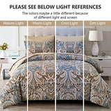 Drucon Brown Paisley Comforter Set Full, 7 Pieces Bed in a Bag Brown Paisley Pattern Comforter Soft Microfiber Bedding Set Full Size with Sheet and Pillowcases for Men Women Drucon