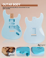 Leo Jaymz DIY ST Style Electric Guitar Kits,Spray-painted Mahogany Body,Laurel Wood Fingerboard and Maple Neck, including all Components (ST-Sonic Blue) Leo Jaymz