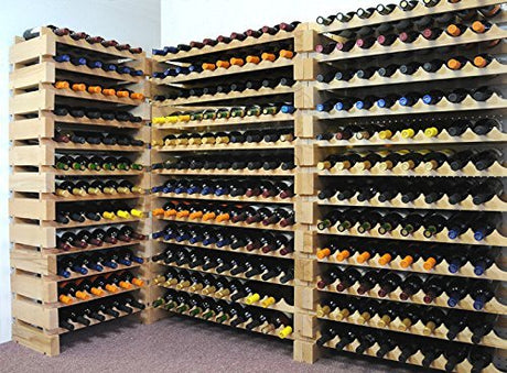 sfDisplay.com,LLC. Modular Wine Rack Beechwood 40-120 Bottle Capacity 10 Bottles Across up to 12 Rows Newest Improved Model (120 Bottles - 12 Rows) sfDisplay.com,LLC.