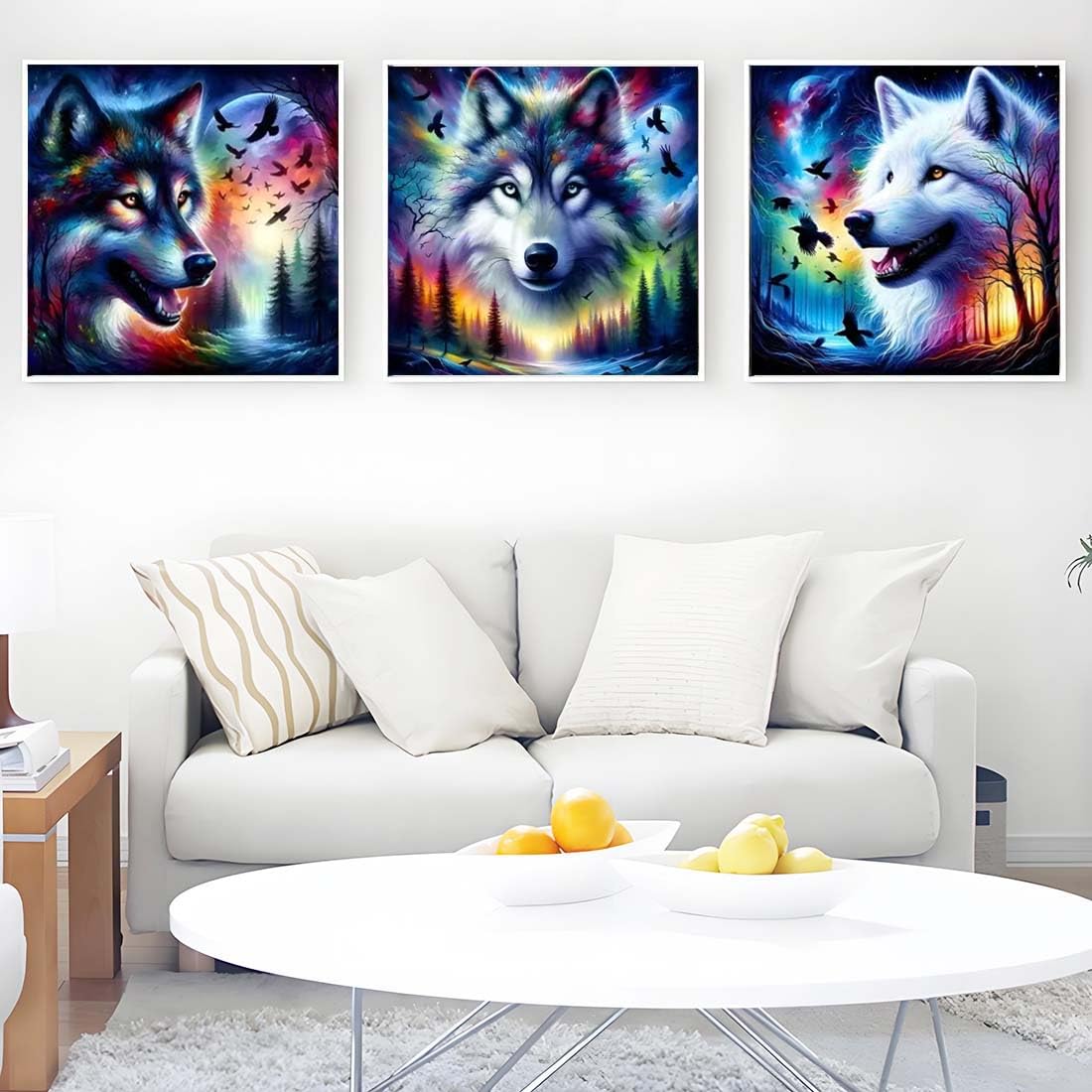 SHICERNHJ 4 Packs Animal Wolf Series Diamond Art Kits for Adults,5D Diamond Painting Kits for Beginner,DIY Full Drill Diamond Dots with Gem Art Kits for Adults,Home Wall Decor 12 x 12Inch SHICERNHJ