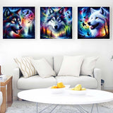 SHICERNHJ 4 Packs Animal Wolf Series Diamond Art Kits for Adults,5D Diamond Painting Kits for Beginner,DIY Full Drill Diamond Dots with Gem Art Kits for Adults,Home Wall Decor 12 x 12Inch SHICERNHJ