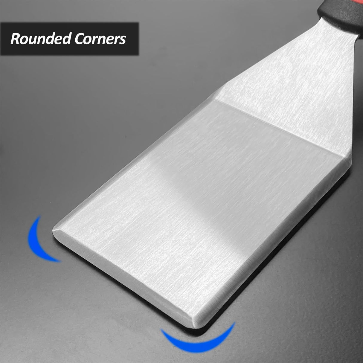 Small Spatula for Cast Iron Skillets, Full Tang silicone Handle, Heat Resistant, Commercial Grade Heavy Duty Turner, Press Burger Spatula Turner for Flipper, Cooking, Serving, 2.7" Wide Vovoly