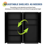 GarveeHome Metal Storage Cabinet with Lock, Steel Tool Cabinet with 4 Adjustable Shelves and 4 Adjustable Feet,Storage Organization for Home, Garage, Office, Shop 71" H GarveeHome