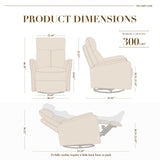 COLAMY Faux Leather Swivel Recliner Chair with Footrest, High Back with Double-Layer Cushion, Glider Recliner for Nursery & Living Room, Bedroom, Beige COLAMY