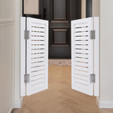 Undercat Swinging Door Cafe Doors, Solid Wood Partition Door, Two-Way Saloon Doors, Half-Waist Dividing Doors for Hallway Porch Kitchen Bar Pub Entrance Partition, 33.46 * 35.43 in, White Undercat