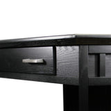 Leick Home 83430 Corner Computer/Writing Desk with Center Keyboard Drawer and Shelf, Black Oak Leick Home