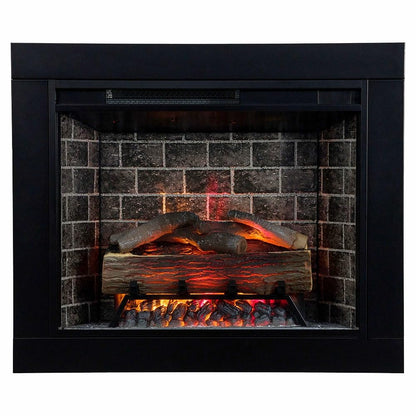 Modern Ember Augustine White Mantel Package 55" W x 48" H with 28 Inch Electric Fireplace Insert - 1,000 Sq Ft Heater 4 Flame Colors, Ember Bed Included | Compatible with Alexa and Google Assistant