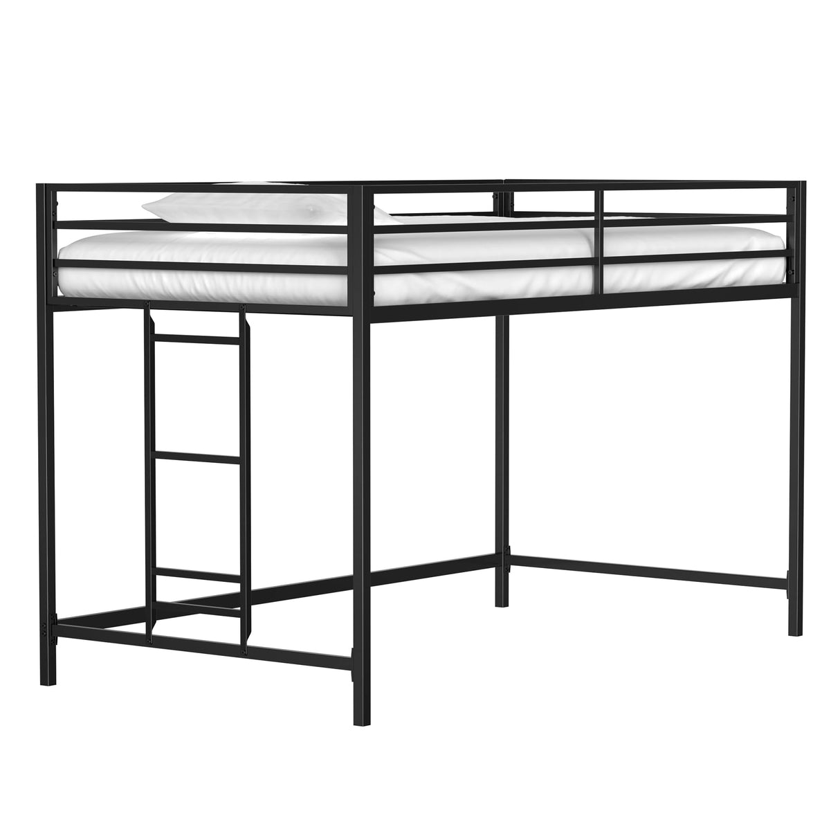 Twin Size Low Loft Bed for Kids,Kids Loft Bed Twin Size,Metal Loft Bed Frame for Boys Girls,Junior Low Loft Bed,Black Bellemave
