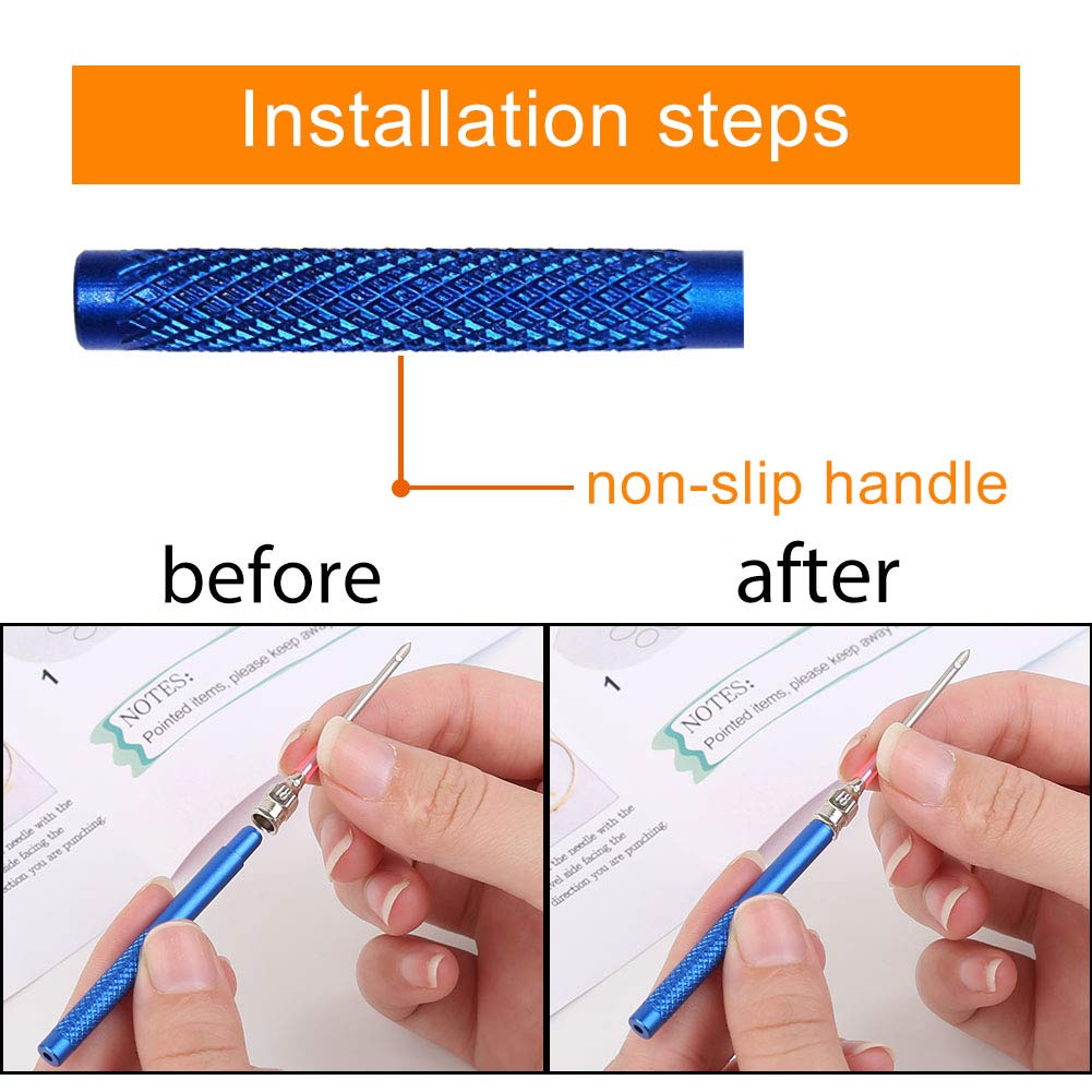 Punch Needle, 43 Pieces Punch Needle Tool and Instructions - Punch Needle Embroidery Kit with Embroidery Tools, Seam Ripper, Threader and Thimble, Needle Punch Kits for Beginners JNENERY