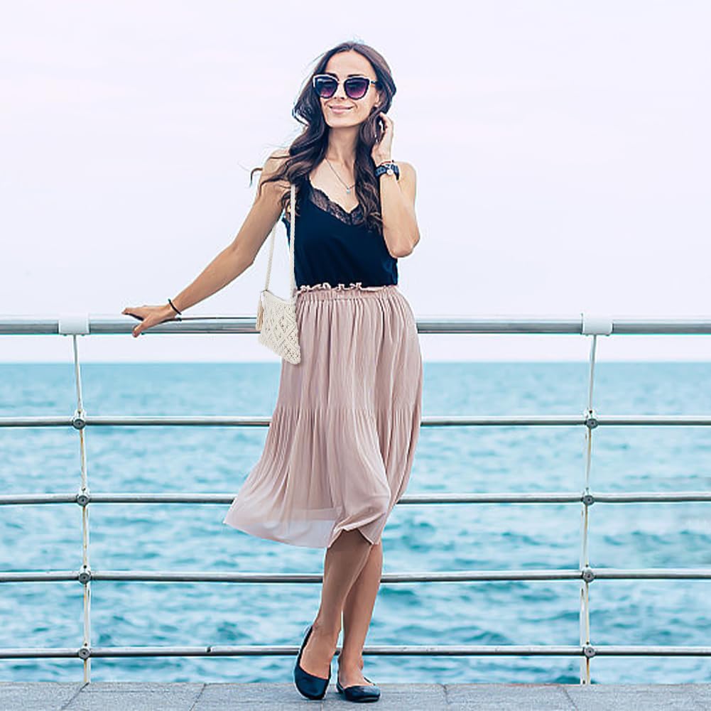 WEBEEDY Macrame Bag DIY Kit Bohemian Shoulder Bag Macrame Purse Set with Instruction for Adults Beginners, Includes Macrame Cord,Crochet Bags for Women Holiday Beach Christmas Decor Gift,10.4x8inch WEBEEDY