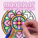 Mandalas: Bold & Easy Coloring Book for Adults WoodArtSupply