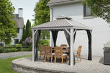 Sojag Outdoor 10' x 10' Monaco Hardtop Double Roof Gazebo Outdoor Sun Shelter, Champagne Sojag