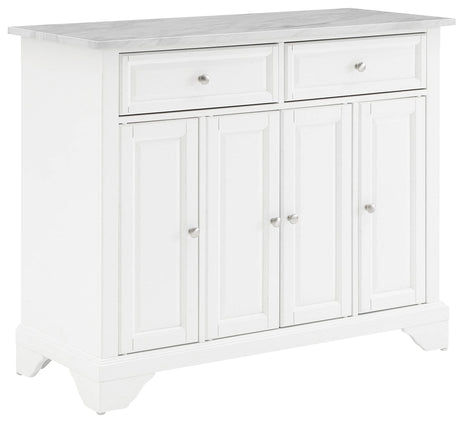 Crosley Furniture Avery Rolling Kitchen Island Storage Cart with Shelves, Microwave Stand, Coffee Bar, Distressed White Crosley Furniture