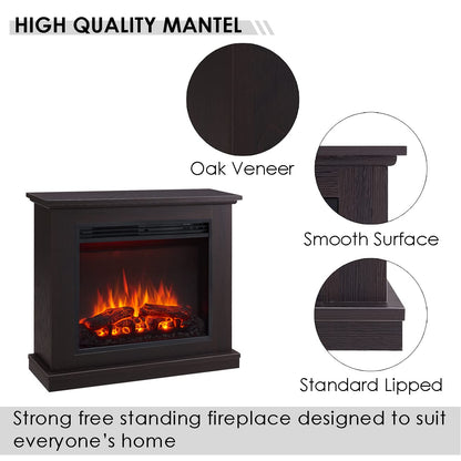 LegendFlame® Madison Electric Fireplace with 32.5" Mantel Surround and Jaden 23" Insert, Espresso Oak Finish