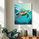 Artunion Sea Turtle Paint by Numbers for Adults Beginner, Ocean Turte Animal Paint by Number Kits, DIY Oil Painting Paint by Number Kits on Canvas Arts Craft for Home Wall Decor 16x20 Inch Artunion