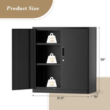Athena Collection Metal Storage Cabinet with Doors and Shelves, 36" Garage Storage Cabinet with Lock for File, Home, Office, School, Garage, Black Athena Collection