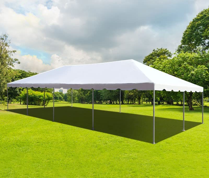 Party Tents Direct 20'x40' Weekender West Coast Tent Frame Party Tent with Sidewalls (White) - Tents for Parties, Weddings, Birthdays, Banquets, Fiestas, Workshop, Outdoor Event Party Tents Direct