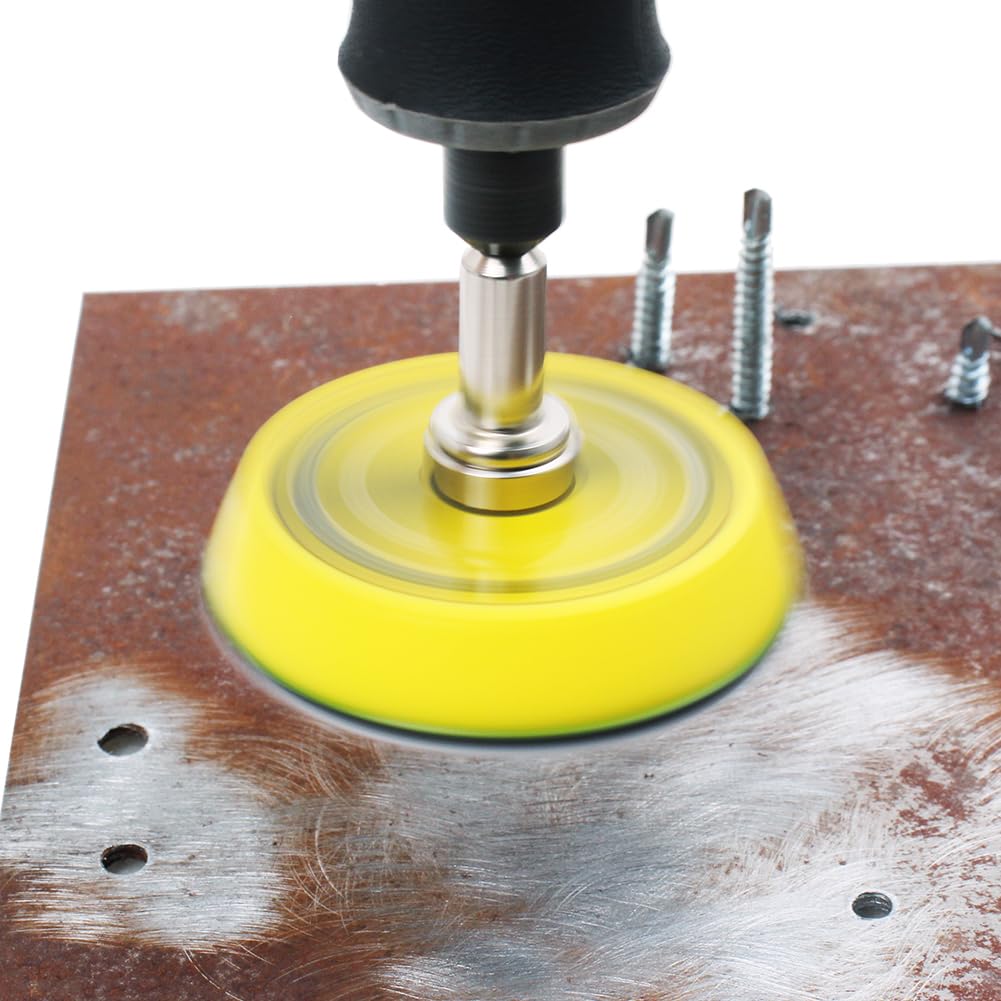 AUTOTOOLHOME 100 Pack 2 inch Sanding Discs Kit with Polishing Pads Plate 40 60 80 100 120 150 180 240 320 400 Grit Sandpapers for Drill Grinder Rotary Tool AUTOTOOLHOME