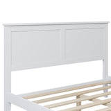 LZ LEISURE ZONE Modern Solid Wood Full Size Platform Bed with Headboard and Footboard in Pure White LZ LEISURE ZONE