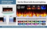 SimpliFire Format 36-Inch Wall Mount Electric Fireplace with 50-Inch Floating Mantel (SF-FORMAT36-SF-FM50-WH) SIMPLIFIRE