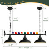 LuoliiTa Pool Table Light, Billiard Light for 7' 8' 9' Pool Table, Hanging Billiards Light for Billiard Room, Game Room, Restaurant, Coffee Shop (3 Lights) LuoliiTa