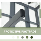 Auzfy 2 Pieces Outdoor Ottomans for Patio, No-Assembly Aluminum Outdoor Patio Footstool with Gray Cushions, Small Aluminum Patio Seat for Porch Yard Garden Deck, Grey Frame Auzfy