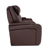 Seatcraft Concerto Heat & Massage, Italian Leather Loveseat w/Storage Console, Power Headrest, Power Recline, Brown Seatcraft