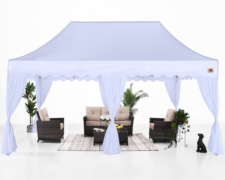 ABCCANOPY Patio Pop Up Canopy Tent with Curtain 10x20 Event-Series (White) ABCCANOPY