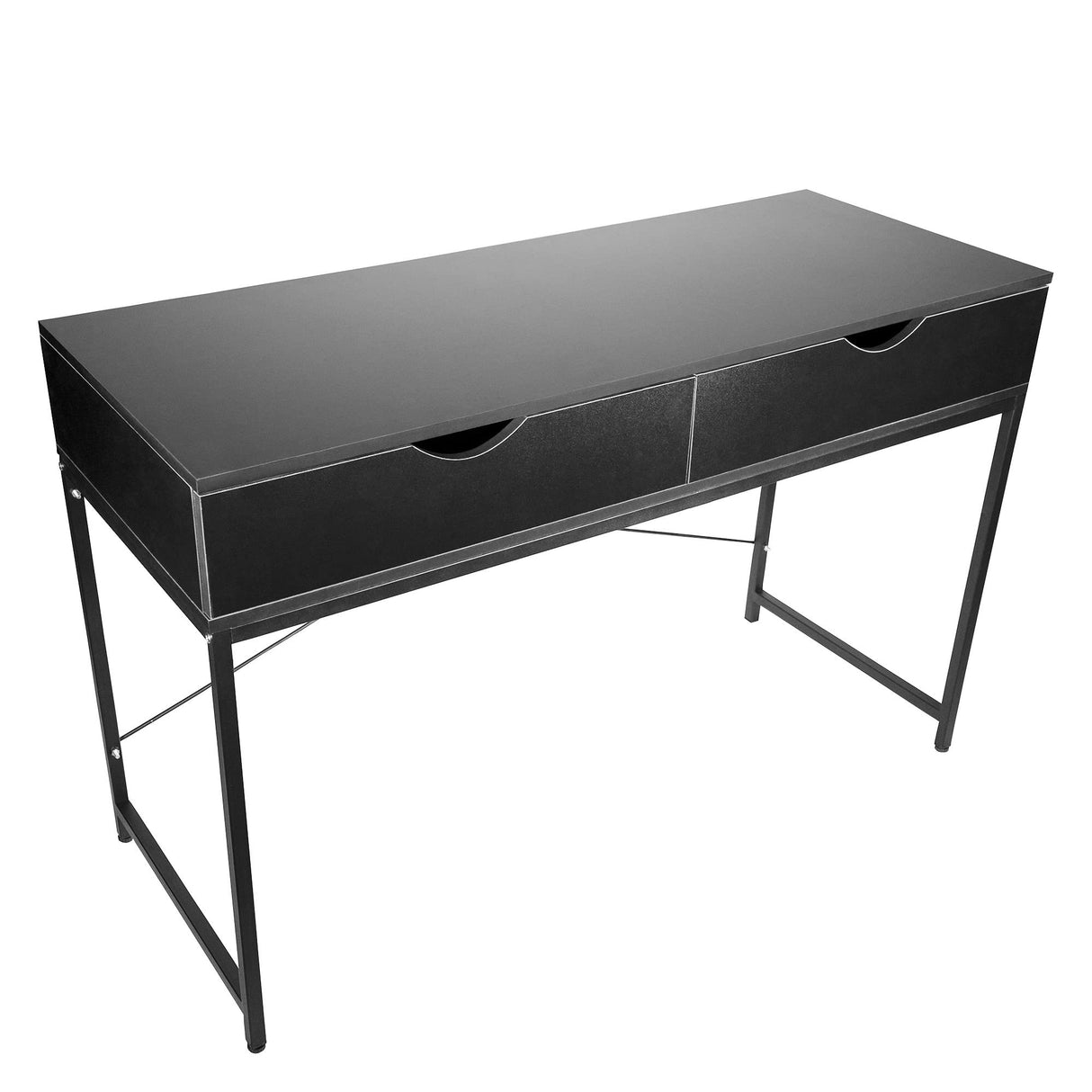 Interior Elements Home Office Modern Computer Desk with Drawers, Black, 47.5" Interior Elements