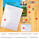 TUMOVO Paint by Numbers Kit for Adults Jesus Christ Walking on Water DIY Paint by Numbers for Adults Calming The Storm Oil Painting with Brushes Art Crafts Framed 16x20 in TUMOVO