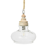 Creative Co-Op Glass & Mango Wood Ceiling Pendant Light Creative Co-Op