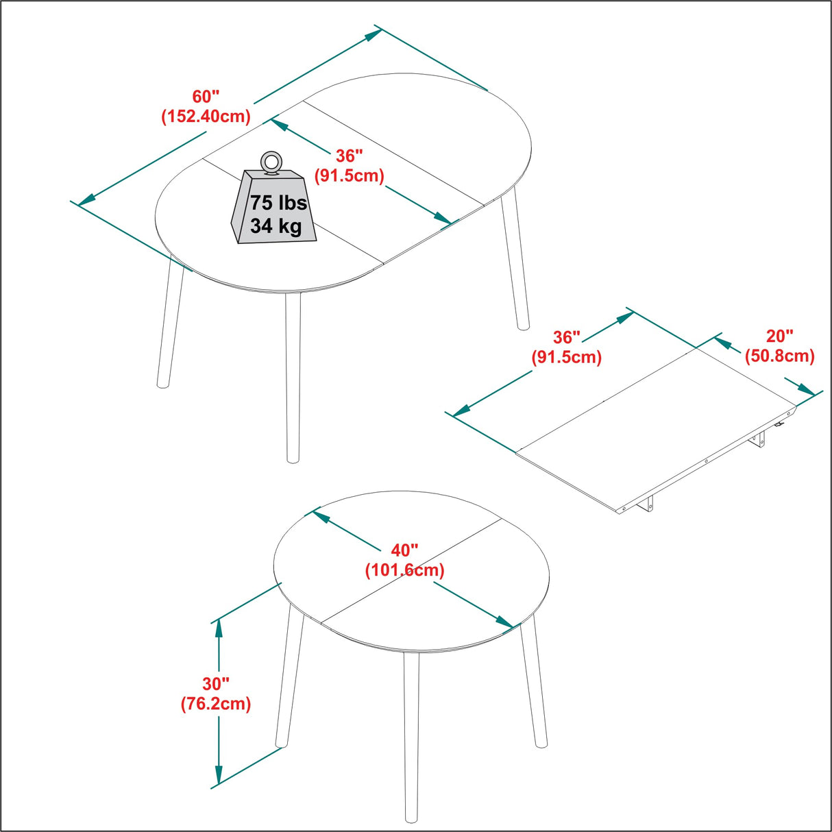 Walker Edison Mid Century Solid Wood Oval Extension Dining Table with Hairpin Legs and Removable Leaf, 60 Inch, Caramel Walker Edison
