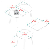 Walker Edison Mid Century Solid Wood Oval Extension Dining Table with Hairpin Legs and Removable Leaf, 60 Inch, Caramel Walker Edison