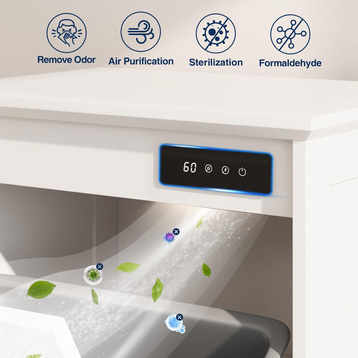 FiveWillowise Tilt Out Trash Cabinet, Kitchen Trash Can Cabinet w/Negative ion and deodorizing Function, Dog Proof 20 Gallon Garbage Can Cabinet for Kitchen, Bathroom, Living Room, White FiveWillowise