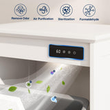 FiveWillowise Tilt Out Trash Cabinet, Kitchen Trash Can Cabinet w/Negative ion and deodorizing Function, Dog Proof 20 Gallon Garbage Can Cabinet for Kitchen, Bathroom, Living Room, White FiveWillowise