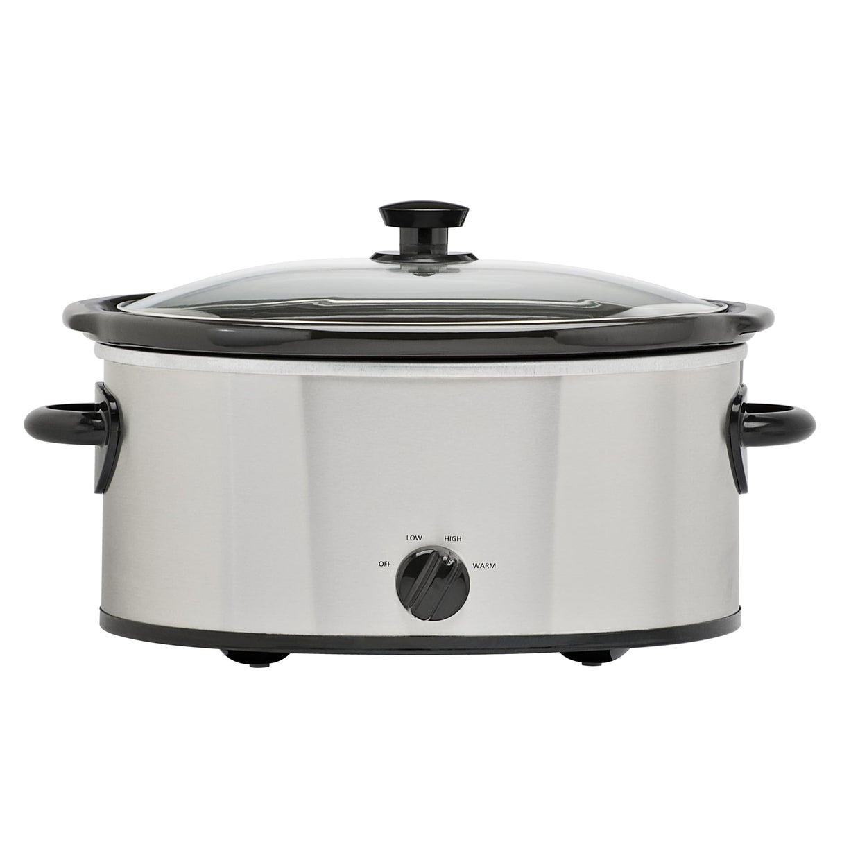 6 Quart Oval Slow Cooker, Stainless Steel Finish, Glass Lid, Adjustable Temp, Perfect for Families and Gatherings Entertaining, Silver LovingStar