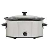 6 Quart Oval Slow Cooker, Stainless Steel Finish, Glass Lid, Adjustable Temp, Perfect for Families and Gatherings Entertaining, Silver LovingStar