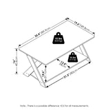 Furinno Modern Simplistic Criss-Crossed Coffee Table, White Furinno