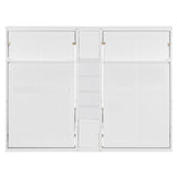 SOFTSEA Twin and Twin Size Dual Murphy Bed with Cabinets and Shelves, Hideaway Platform Bed Frame with 2 Cabinets, 2 in 1 Design, for Home Guest Room, White SOFTSEA