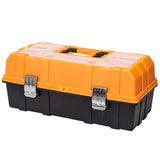 Torin 17-Inch Plastic Tool Box,3-Tiers Multi-Function Storage Portable Toolbox Organizer, Black/Orange ATRJH-3430T Torin